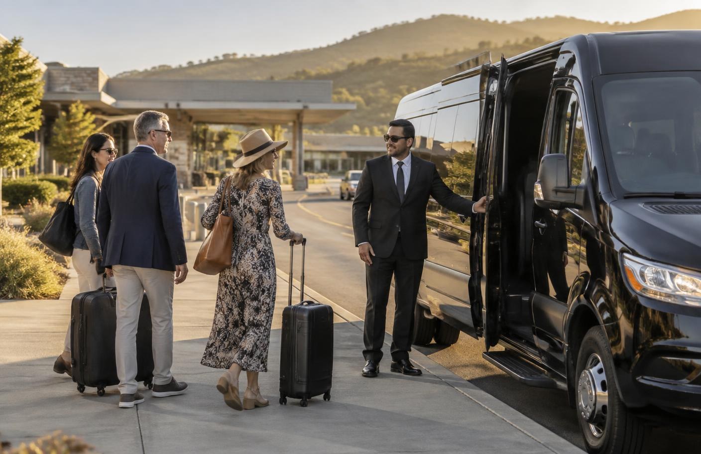 STS Sonoma County airport shuttle pickup in Santa Rosa for wine country travelers